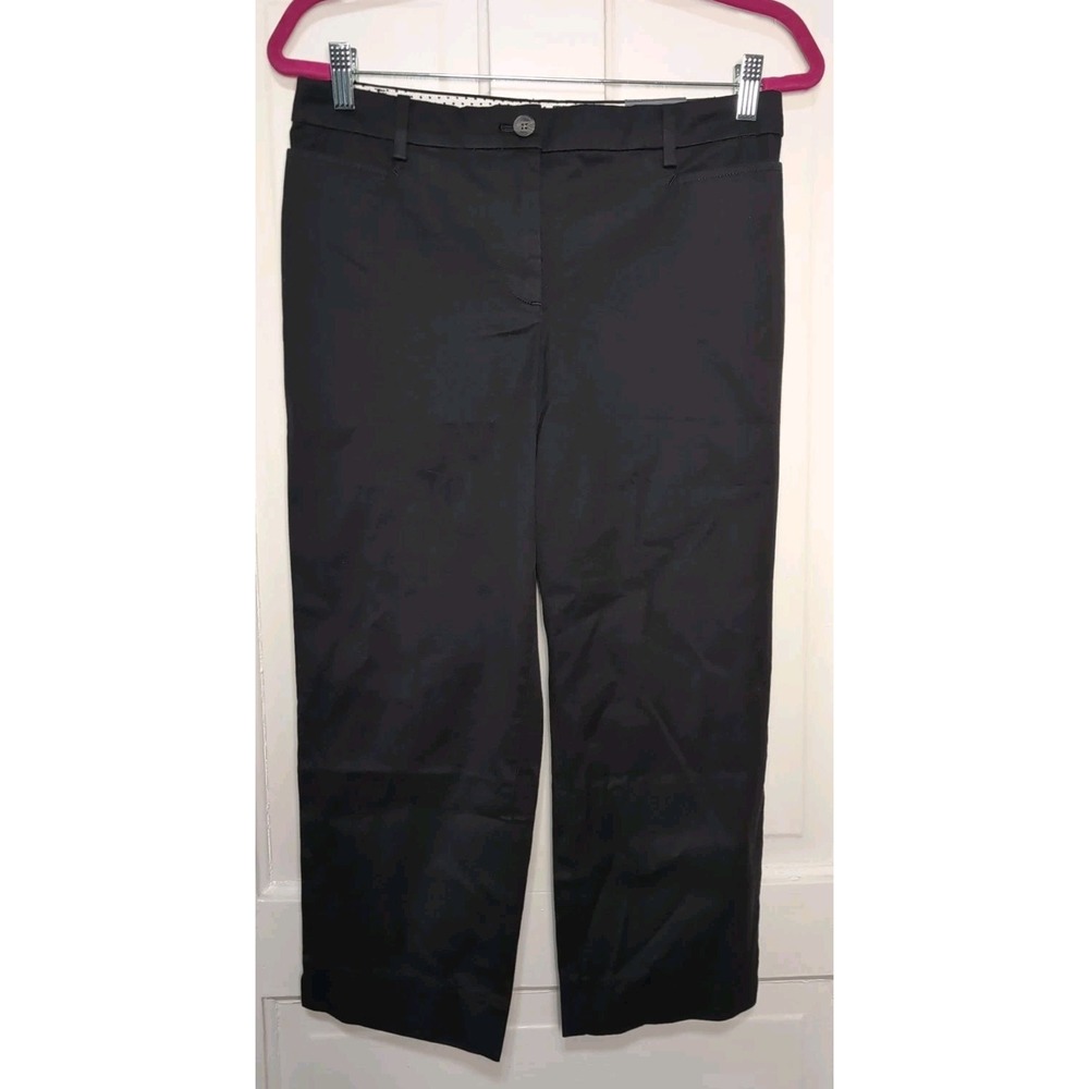 Talbots Perfect Skimmer Crop Pants Black Slim Leg Capri Women's 4 Work(1239)A
